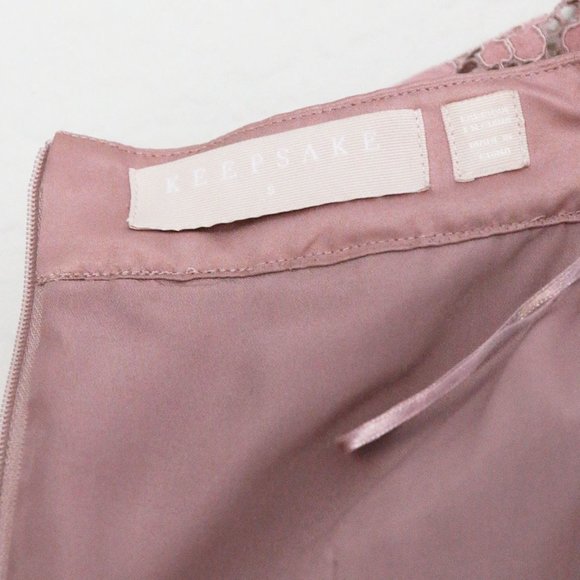 Keepsake The Label Blush Star Crossed Off Shoulder Lace Midi Dress S Mauve Pink - Picture 11 of 15